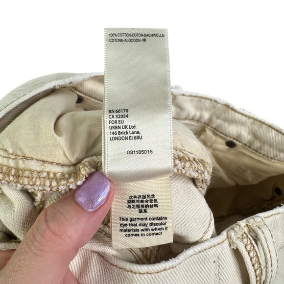 WE THE FREE CRVY Straight Shooter Jean Ivory 28 Free People Boho Distressed - Picture 11 of 16